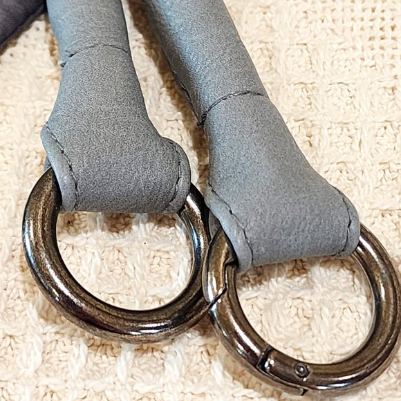 Miche LUCERNE Luxe Gray Double Rolled Handles Caribiner Hardware Keychain Bag - Picture 4 of 9